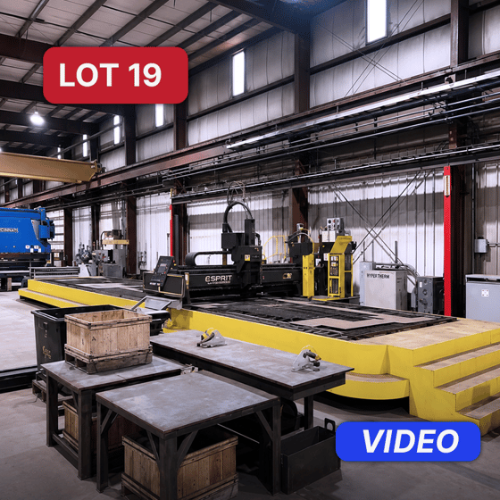 Lot 19_3752845_Komatsu Twister TFPV 10 x 58 Bevel Head Plasma Table (2008) video